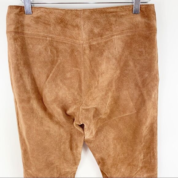 Vintage Siena Studio Brown Washable Suede Leather Pants w/Zip/Tasseled Pockets 8 - Picture 6 of 15